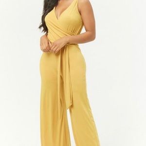 Wide Leg Surplice Jumpsuit